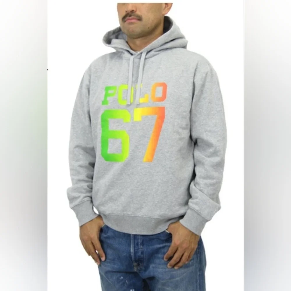 Polo by Ralph Lauren Logo Hoodie Gray Colorful 